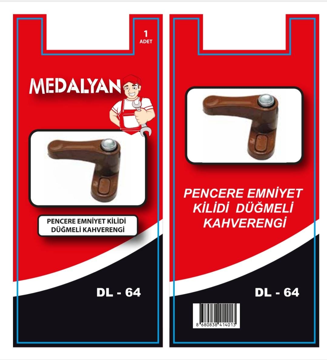 DL-64 PENCERE EMNİYET KİLİDİ DÜĞMELİ K.RENGİ PK:15 KL:75